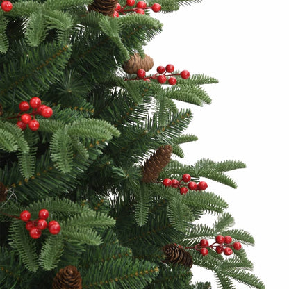 vidaXL Artificial Hinged Christmas Tree with Cones and Berries 59.1"