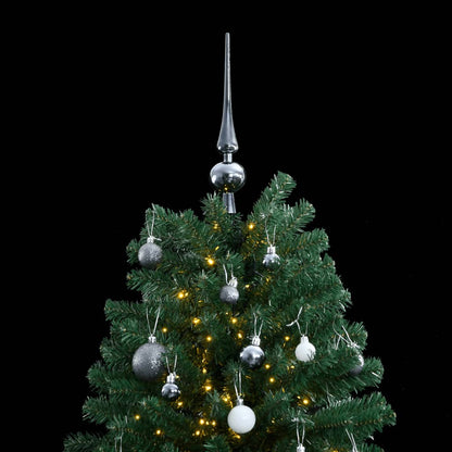 vidaXL Artificial Hinged Christmas Tree 150 LEDs & Ball Set 47.2"