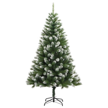 vidaXL Artificial Hinged Christmas Tree 300 LEDs & Flocked Snow 82.7"