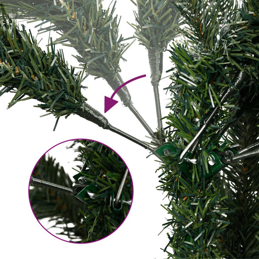 vidaXL Artificial Hinged Christmas Tree 300 LEDs & Flocked Snow 82.7"
