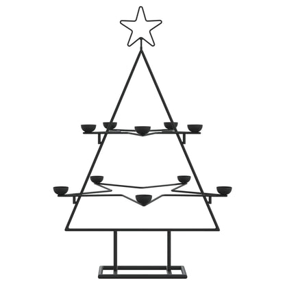 vidaXL Metal Christmas Tree Xmas Tree Stand Decoration Holiday Ornament Black