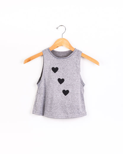 Hearts Black Gray Tank