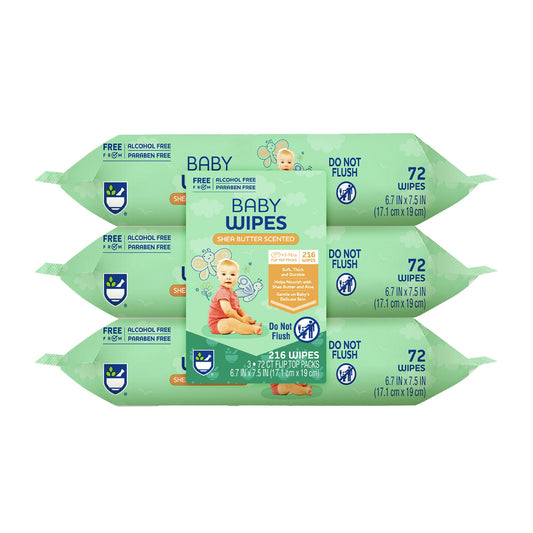 Baby Wipes – Aloe Vera & Shea Butter Infused | 99% Water-Based | Resealable Pack for Sensitive Skin