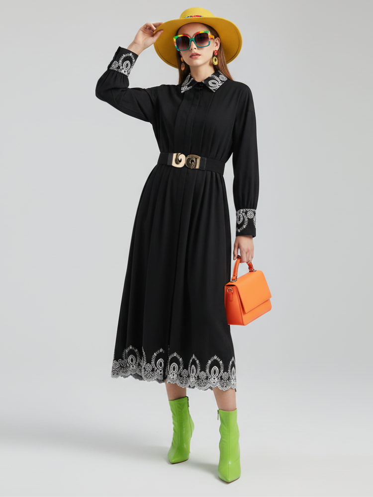 Elegant Embroidered Dress, Central Park | Women - BYMANYC ® New York-1