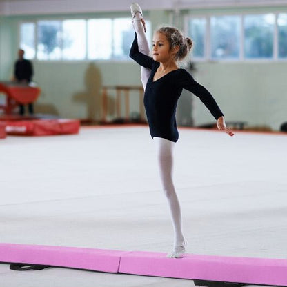 7 FT Folding Balance Beam with Removable Suede Cover and Non-slip Bottom-Navy