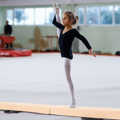 7 FT Folding Balance Beam with Removable Suede Cover and Non-slip Bottom-Navy
