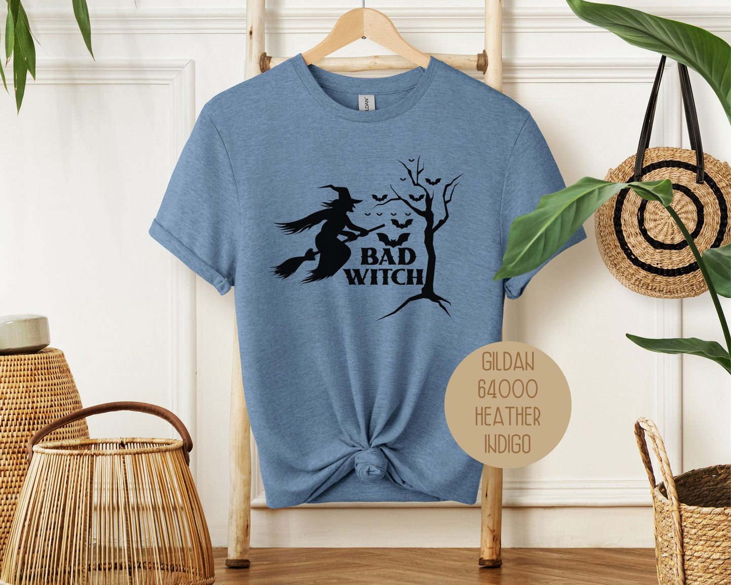 Bad Witch Halloween Bat Shirt-4