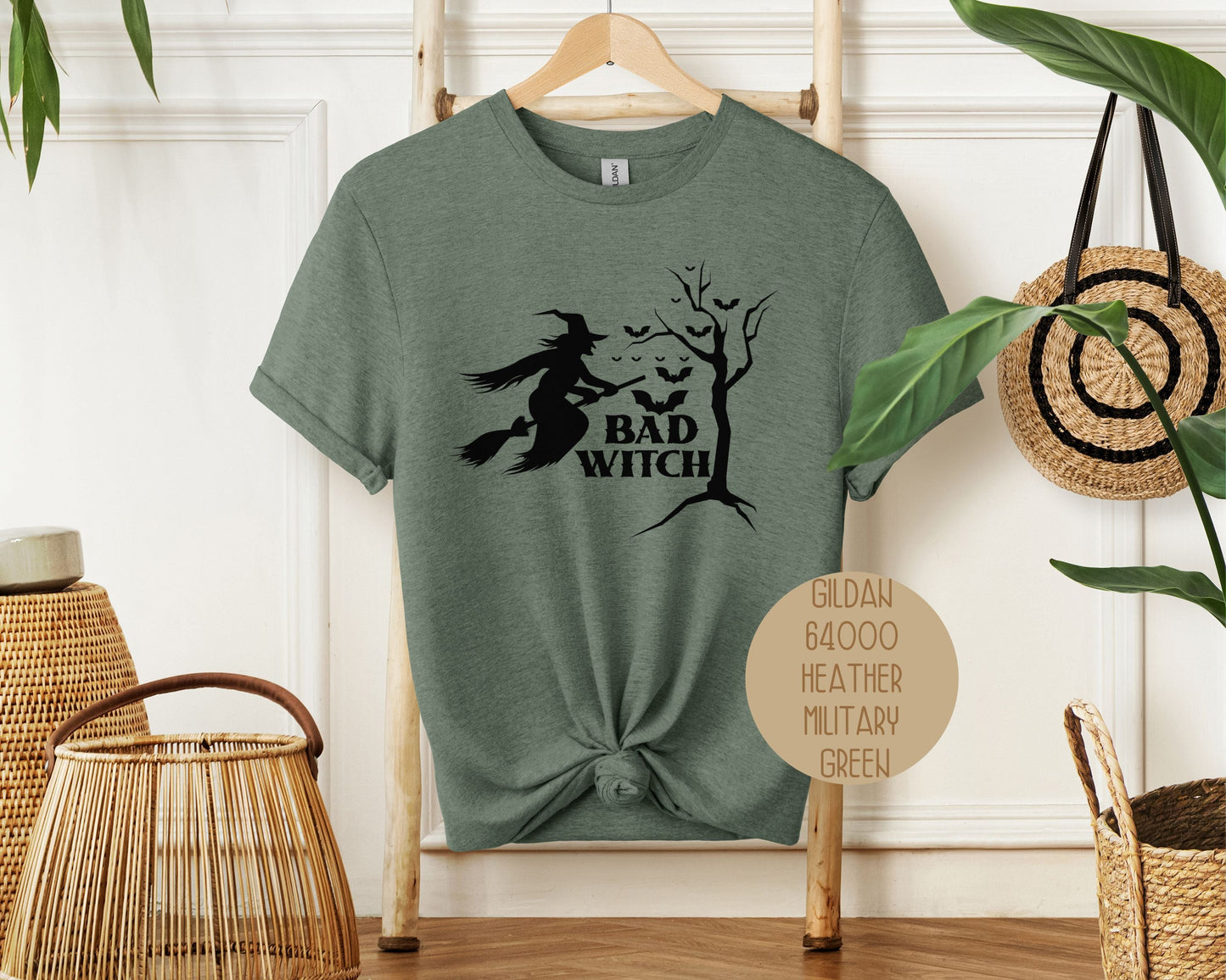 Bad Witch Halloween Bat Shirt-5
