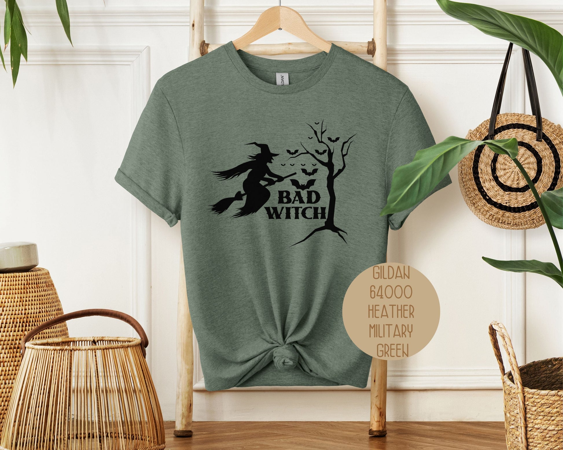 Bad Witch Halloween Bat Shirt-5