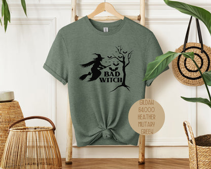 Bad Witch Halloween Bat Shirt-5