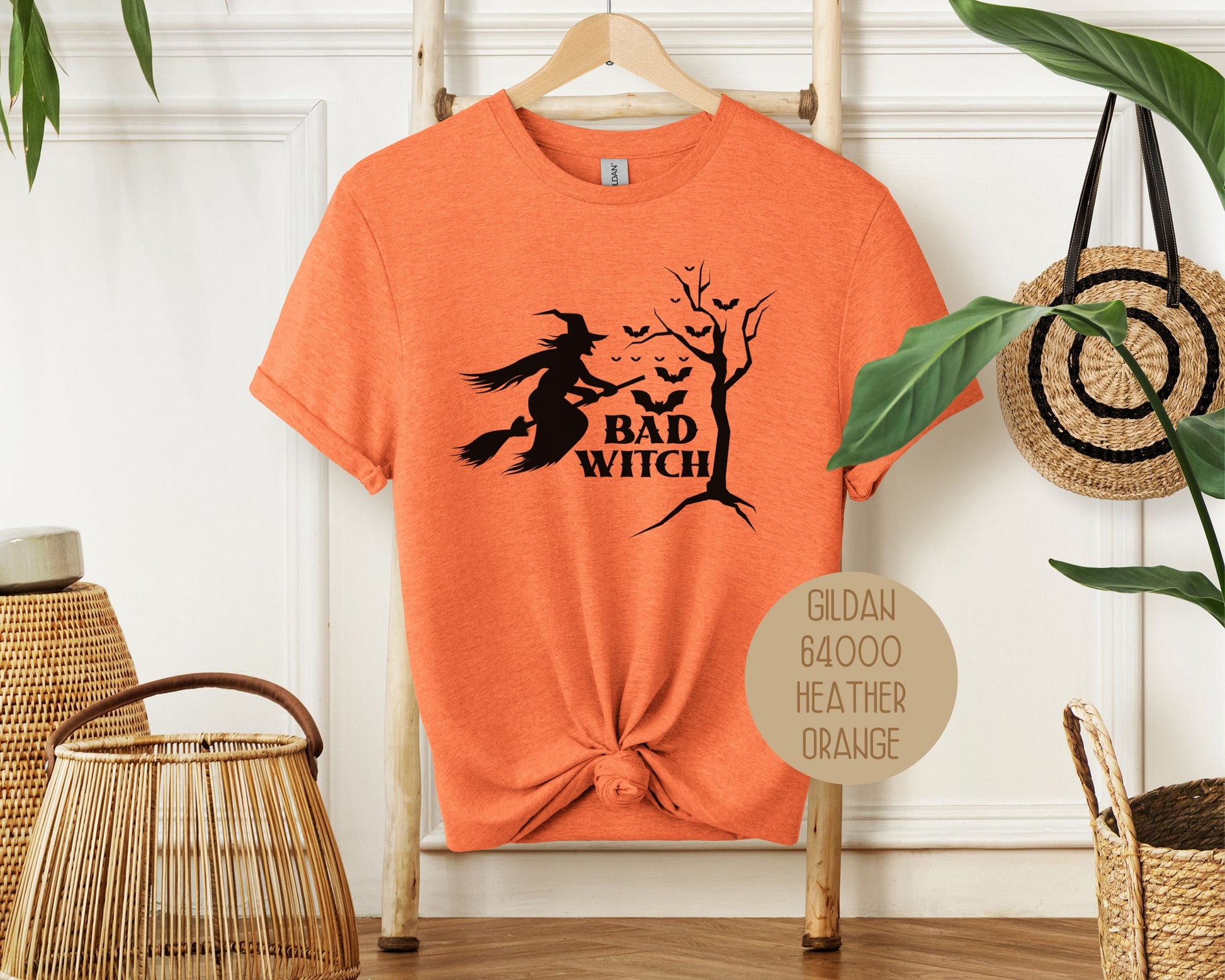 Bad Witch Halloween Bat Shirt-1