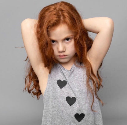 Hearts Black Gray Tank