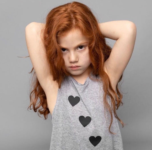 Hearts Black Gray Tank