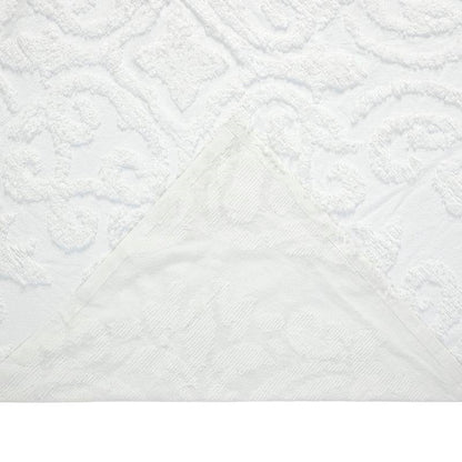 King Size 100-Percent Cotton Chenille 3-Piece Coverlet Bedspread Set in White