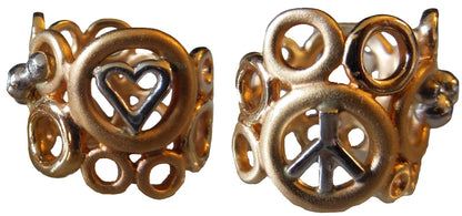 Peace, Love and Abundance Ring (Wide) 14K Gold with Diamonds