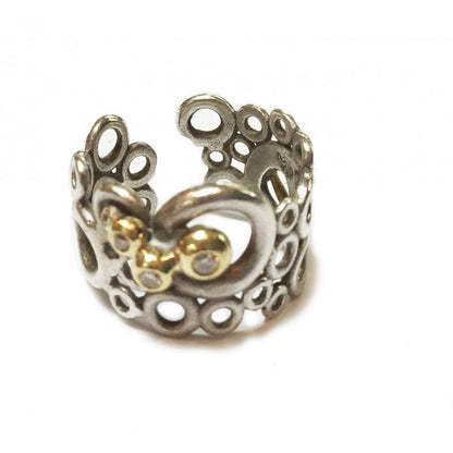 Peace, Love and Abundance Ring (Wide) 14K Gold with Diamonds