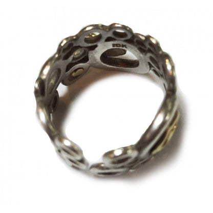 Peace, Love and Abundance Ring (Wide) 14K Gold with Diamonds