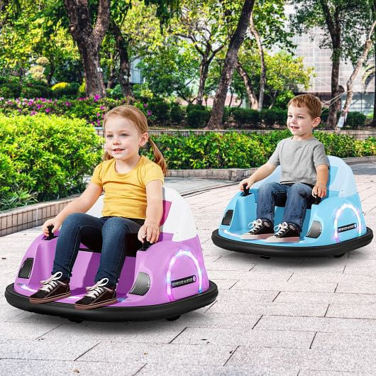 12V 360 Ride on Bumper Car for Toddlers with Remote Control-Light Blue