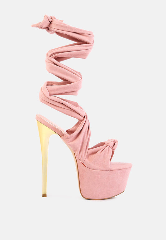 Bauble High Heeled Lace Up Sandals
