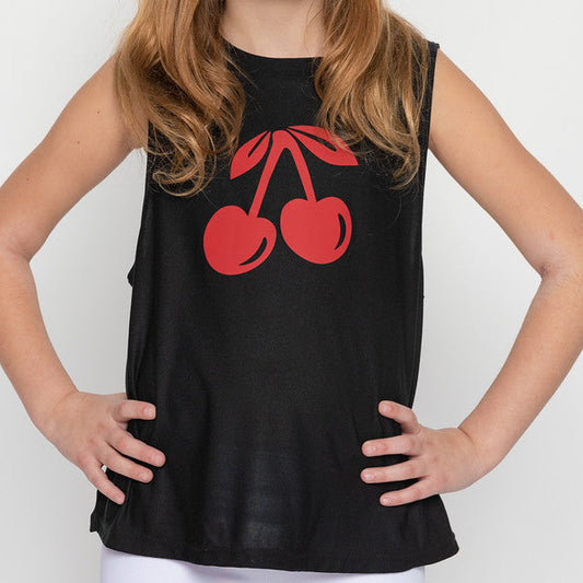 Cherries Black Tank