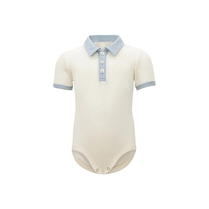 Spring Arrival Baby Unisex Long Sleeves Polo Design Onesies Bodysuits