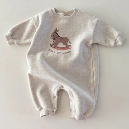 New Arrival Baby Cotton Donkey Cartoon Cozy Romper