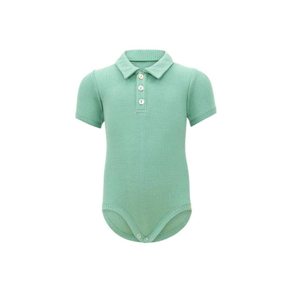 Spring Arrival Baby Unisex Long Sleeves Polo Design Onesies Bodysuits