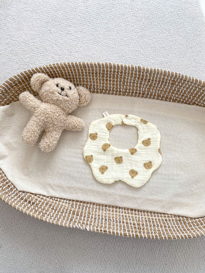 Adorable Cartoon Petal-Shaped Cotton Drool Cloth Muslin Bib