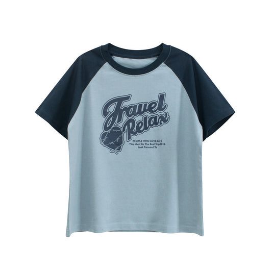 Boys’ Letters Pattern T-shirt in European and American Style