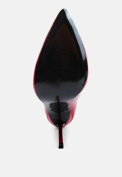 Urchin Croc High Stiletto Heel Pumps